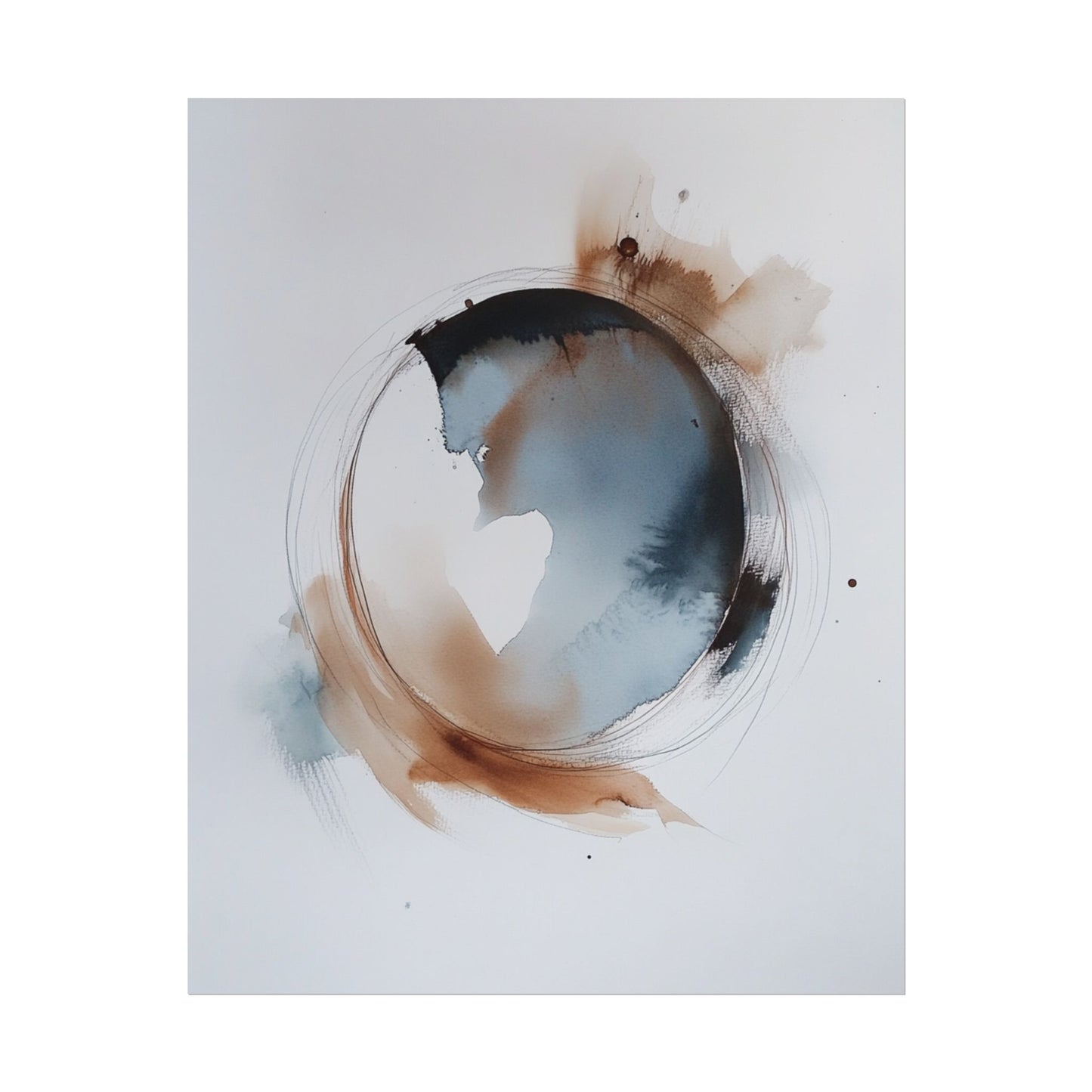 Ethereal Cycles - Minimalist Abstract Watercolour Art