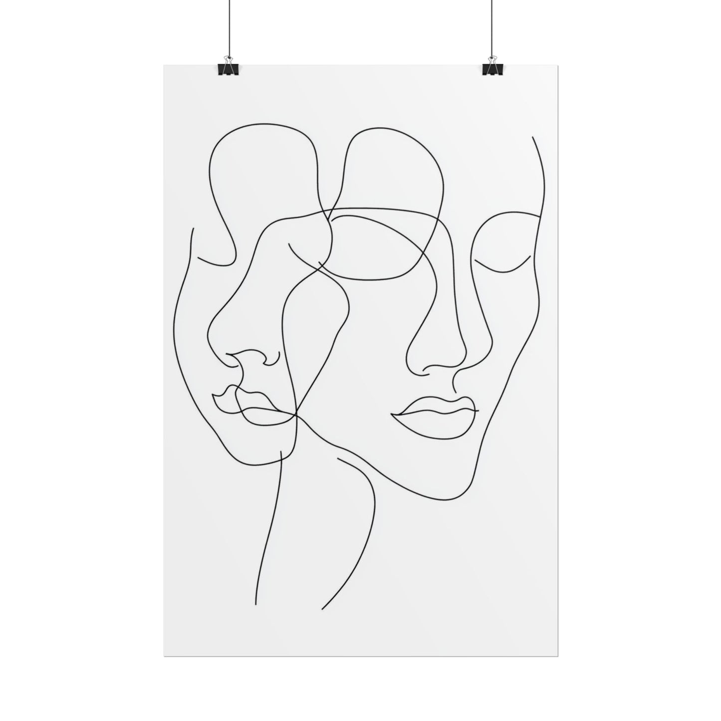 Intertwined Thoughts - Abstract Faces in Line Art