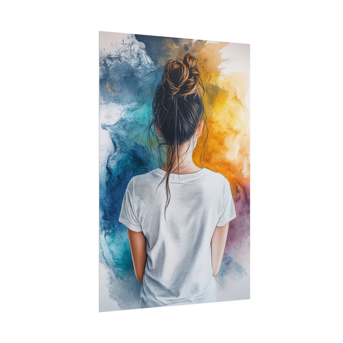 Contemplative Colour - Abstract Portrait Art Print