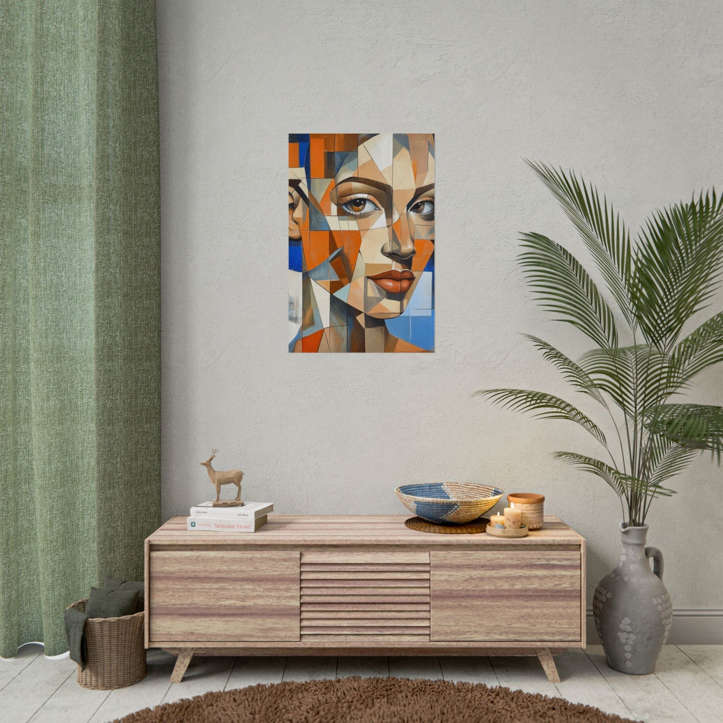 Geometric Harmony - Abstract Portrait Art Print