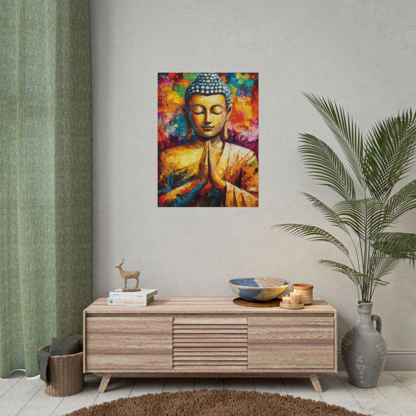 Vibrant Buddha - Abstract Spiritual Art Print