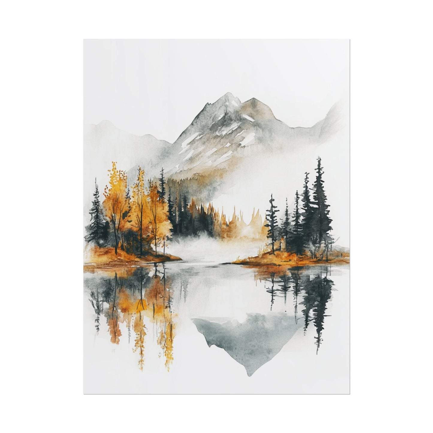 Serenity in Autumn - Abstract Mountain Landscape