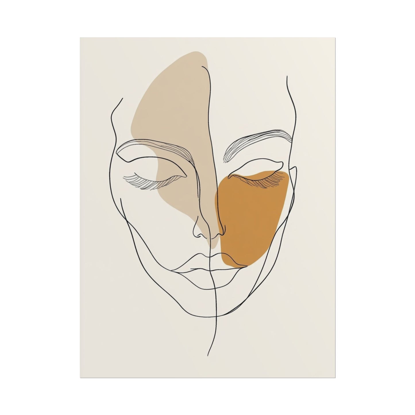 Serenity in Lines - Abstract Minimalist Portrait