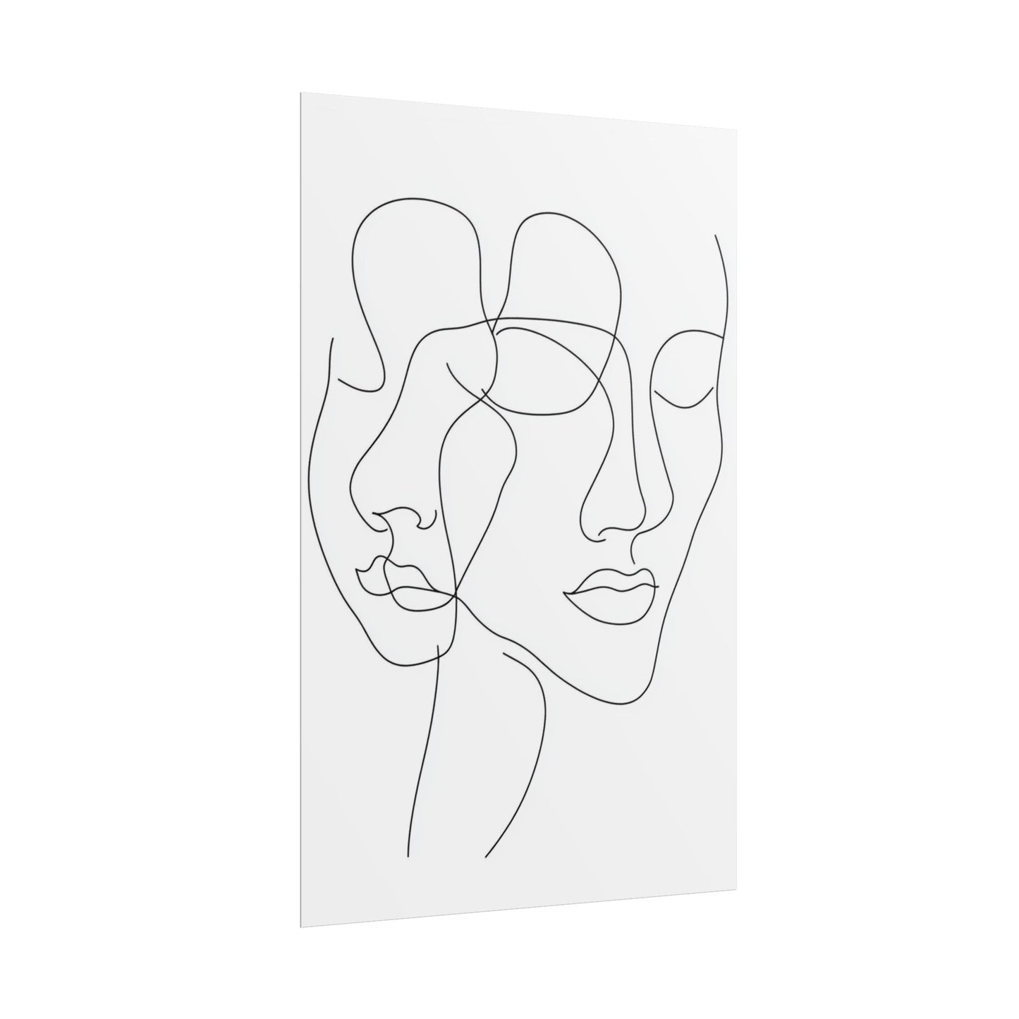 Intertwined Thoughts - Abstract Faces in Line Art