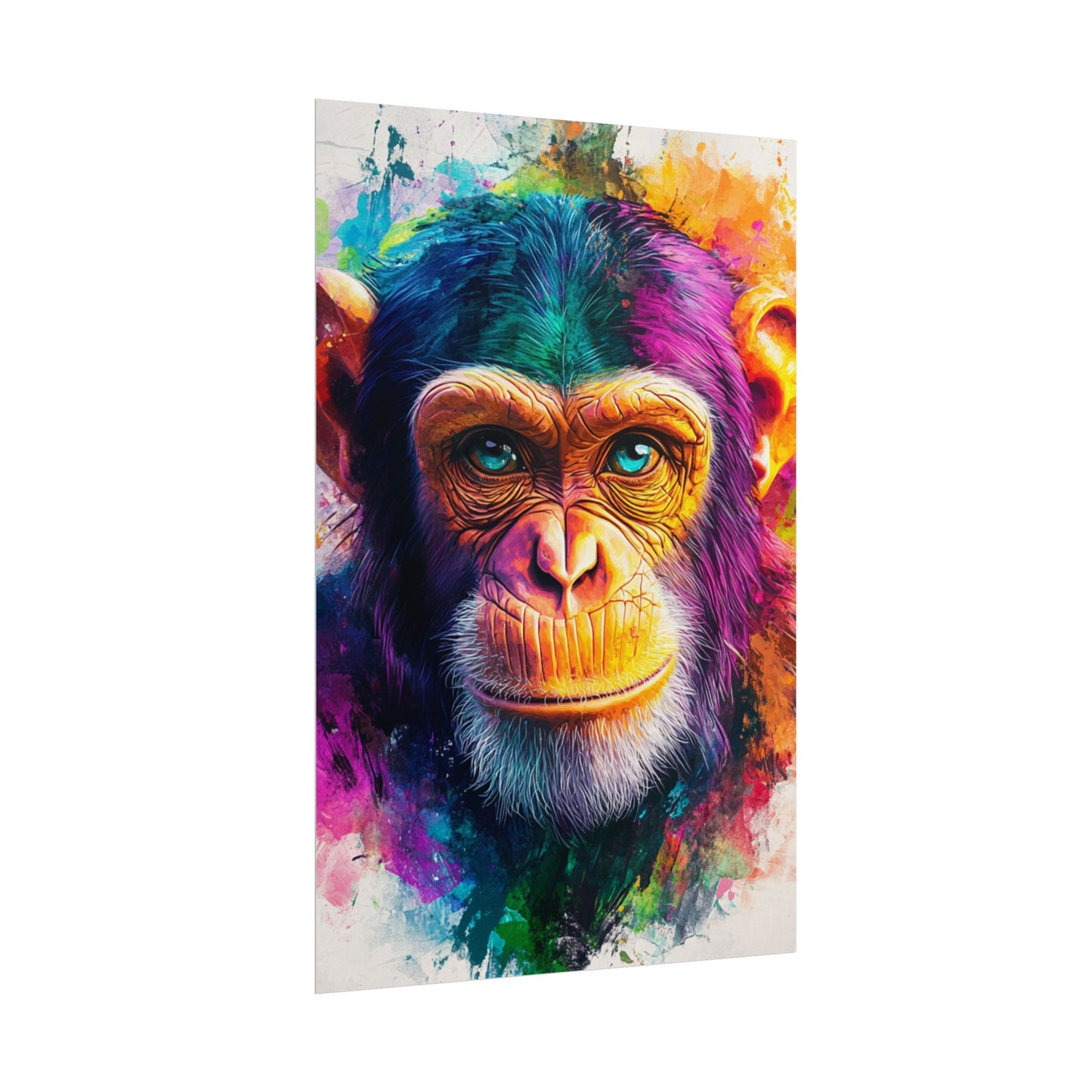 Vibrant Primate - Abstract Portrait of a Chimpanzee