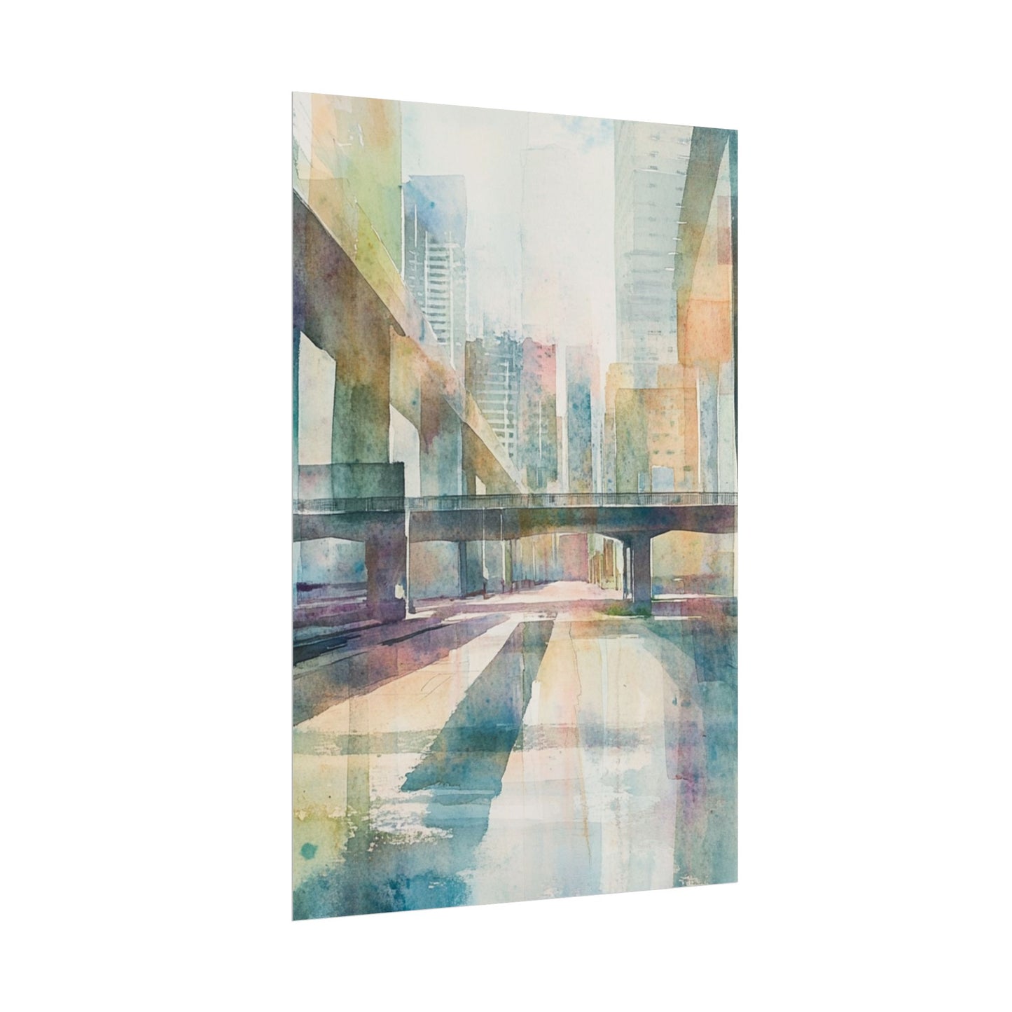 Urban Dreams - Abstract Cityscape in Soft Watercolours