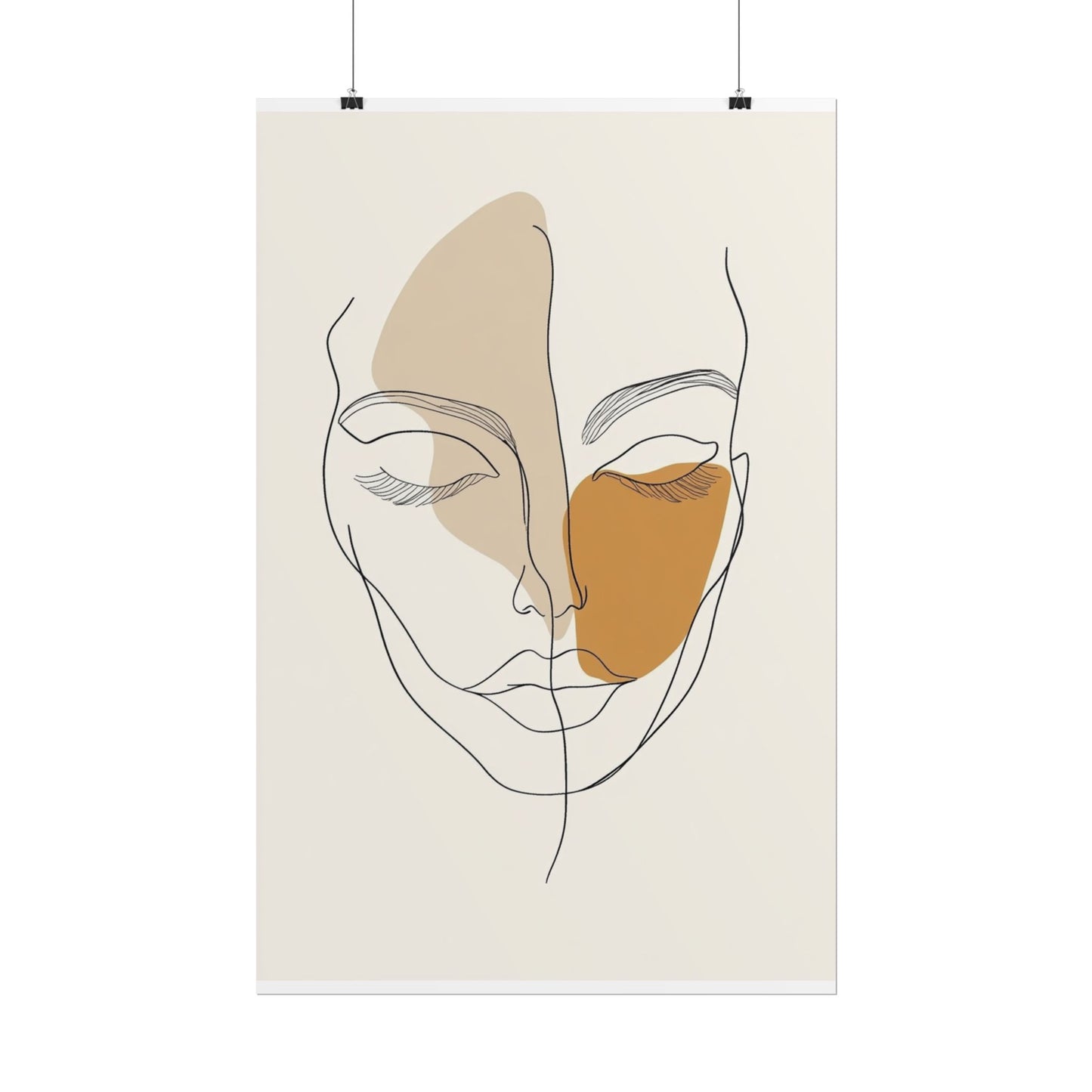 Serenity in Lines - Abstract Minimalist Portrait