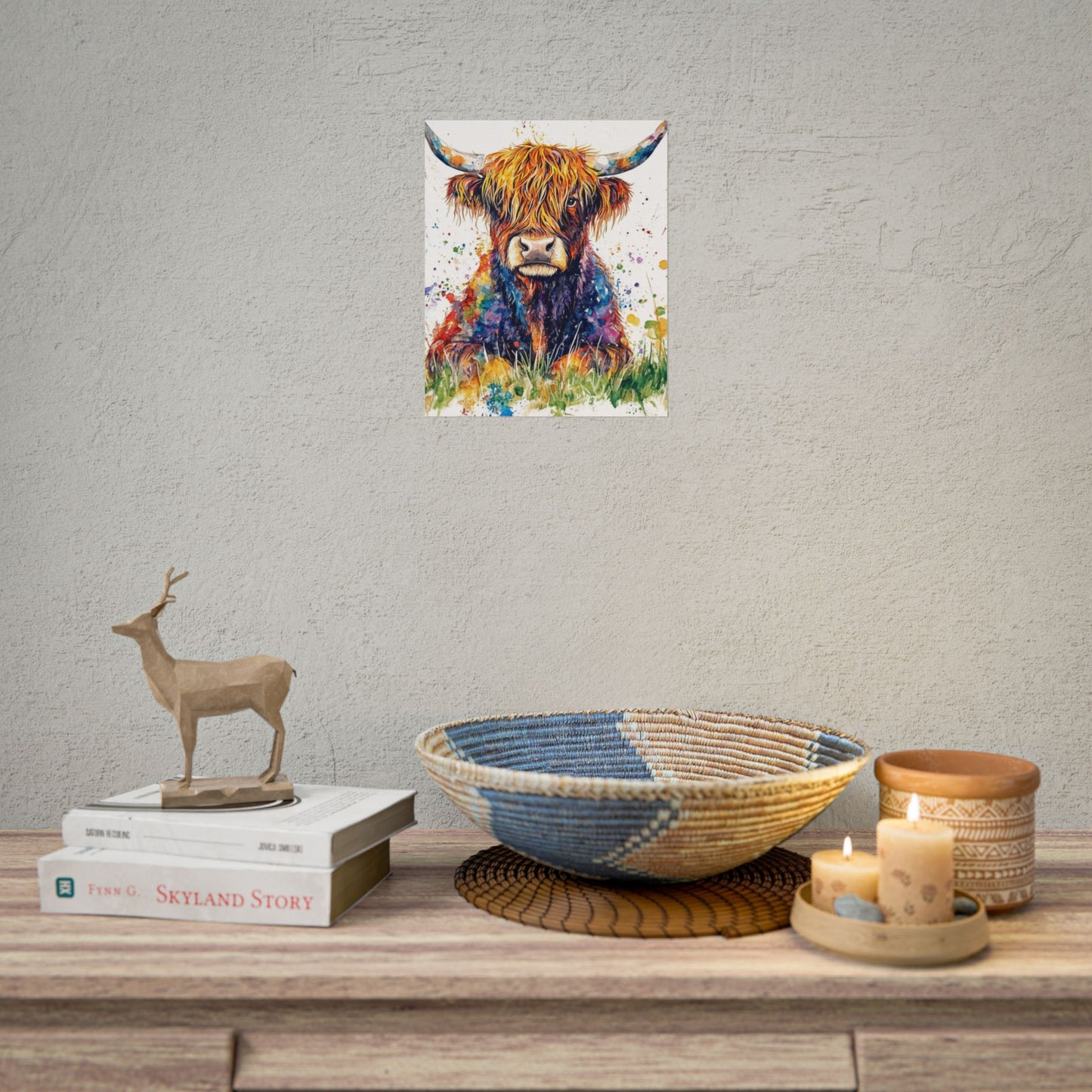 Highland Harmony - Abstract Highland Cow Art Print