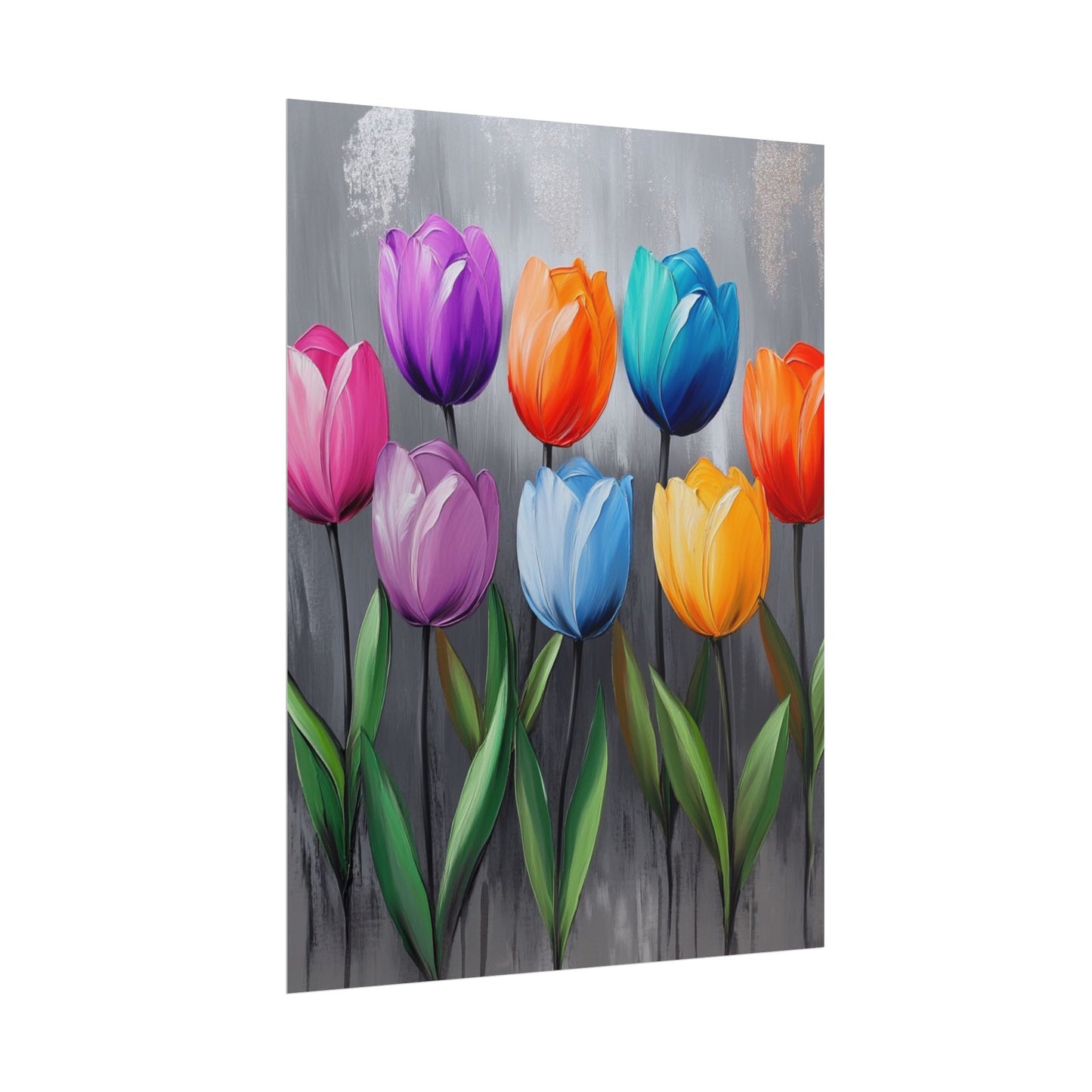 Colourful Tulips - Abstract Floral Art Print