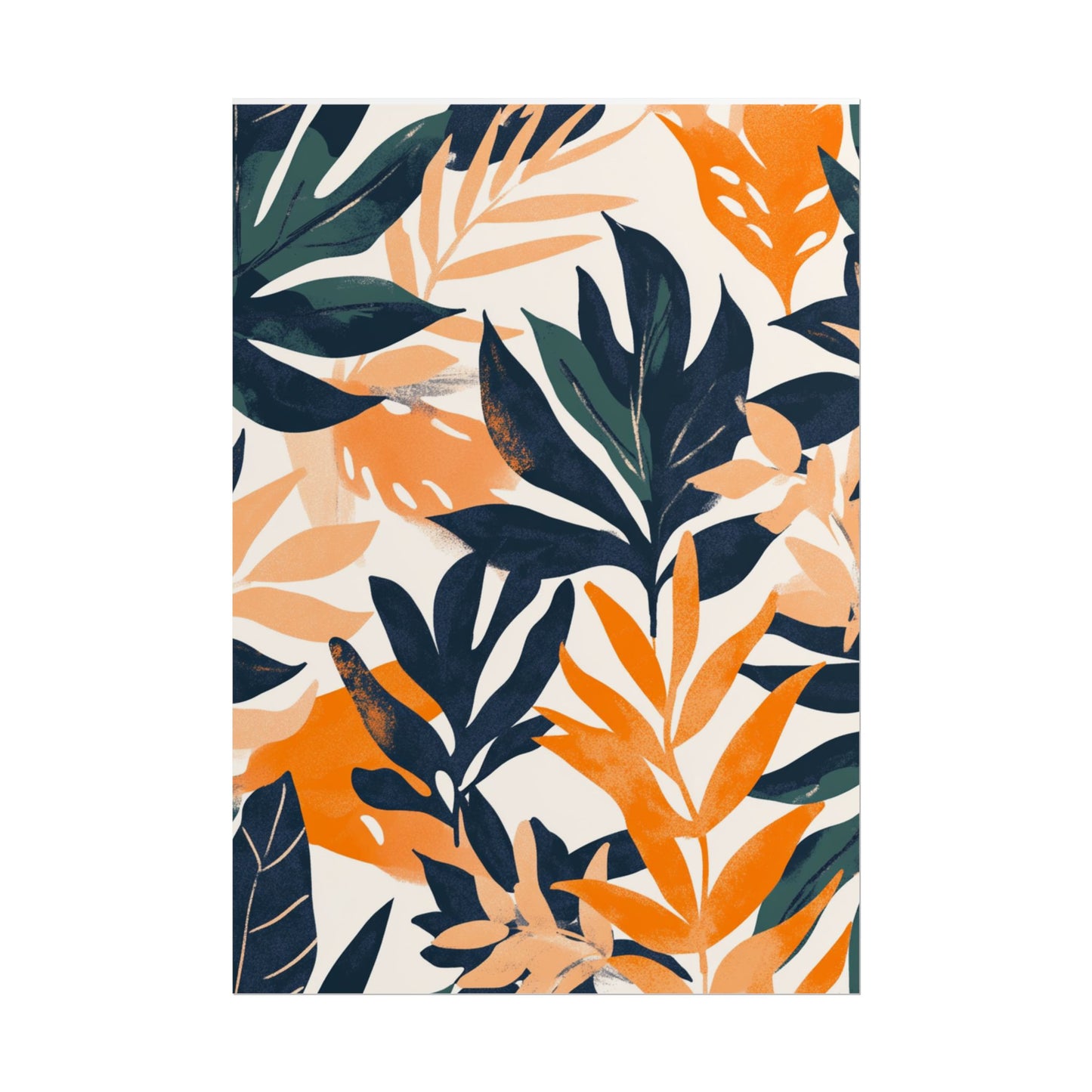 Autumnal Botanical Harmony - Abstract Leaf Art Print