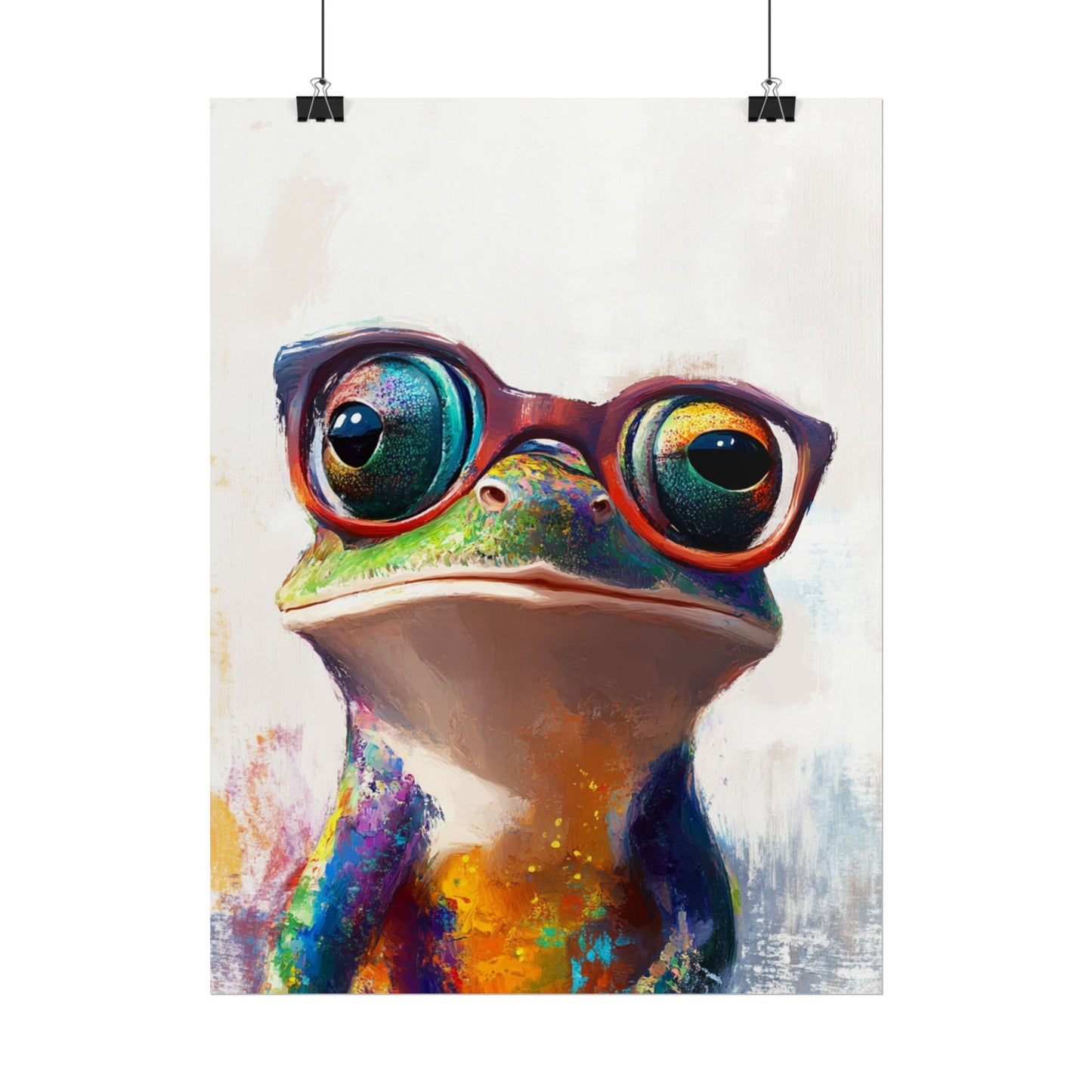 Quirky Frog with Glasses - Vibrant Abstract Animal Art Print