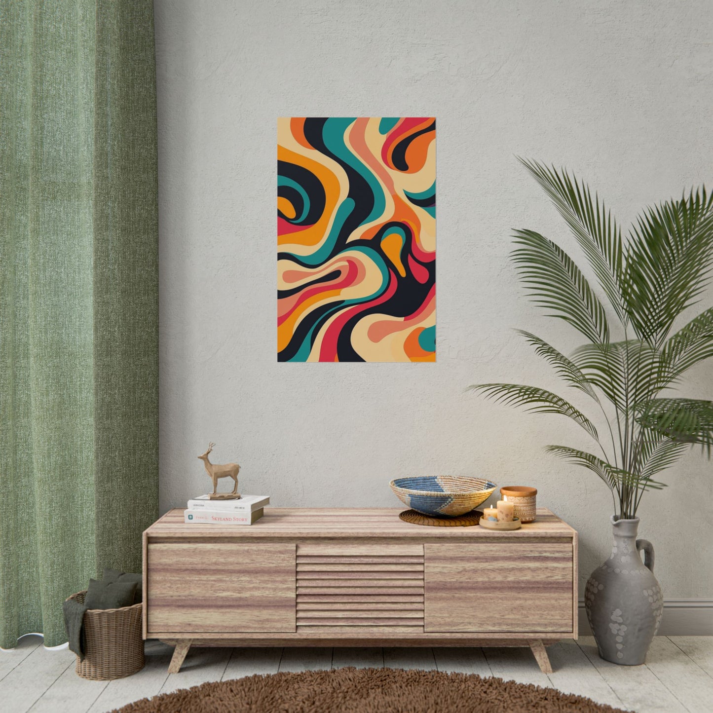 Retro Wave Fusion - Abstract Art Print