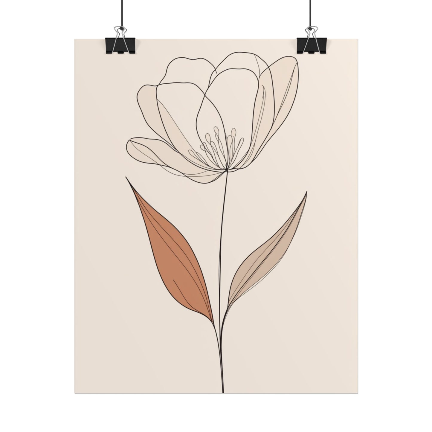 Serenity in Simplicity - Minimalist Floral Line Art