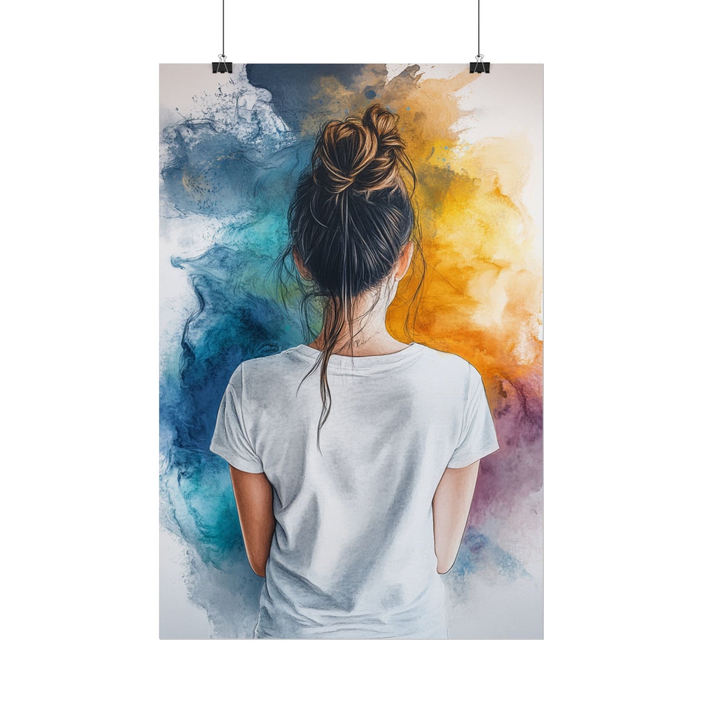 Contemplative Colour - Abstract Portrait Art Print