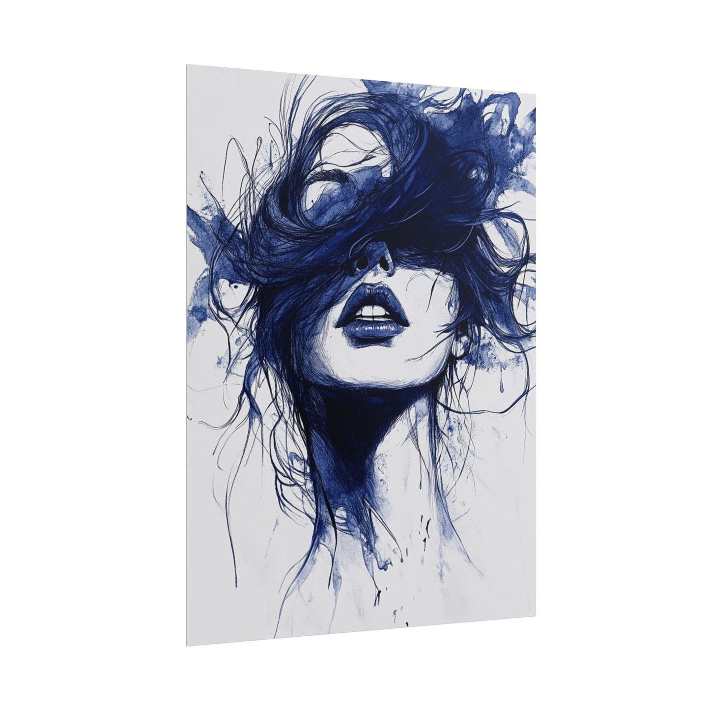 Veil of Blue - Abstract Portrait Print