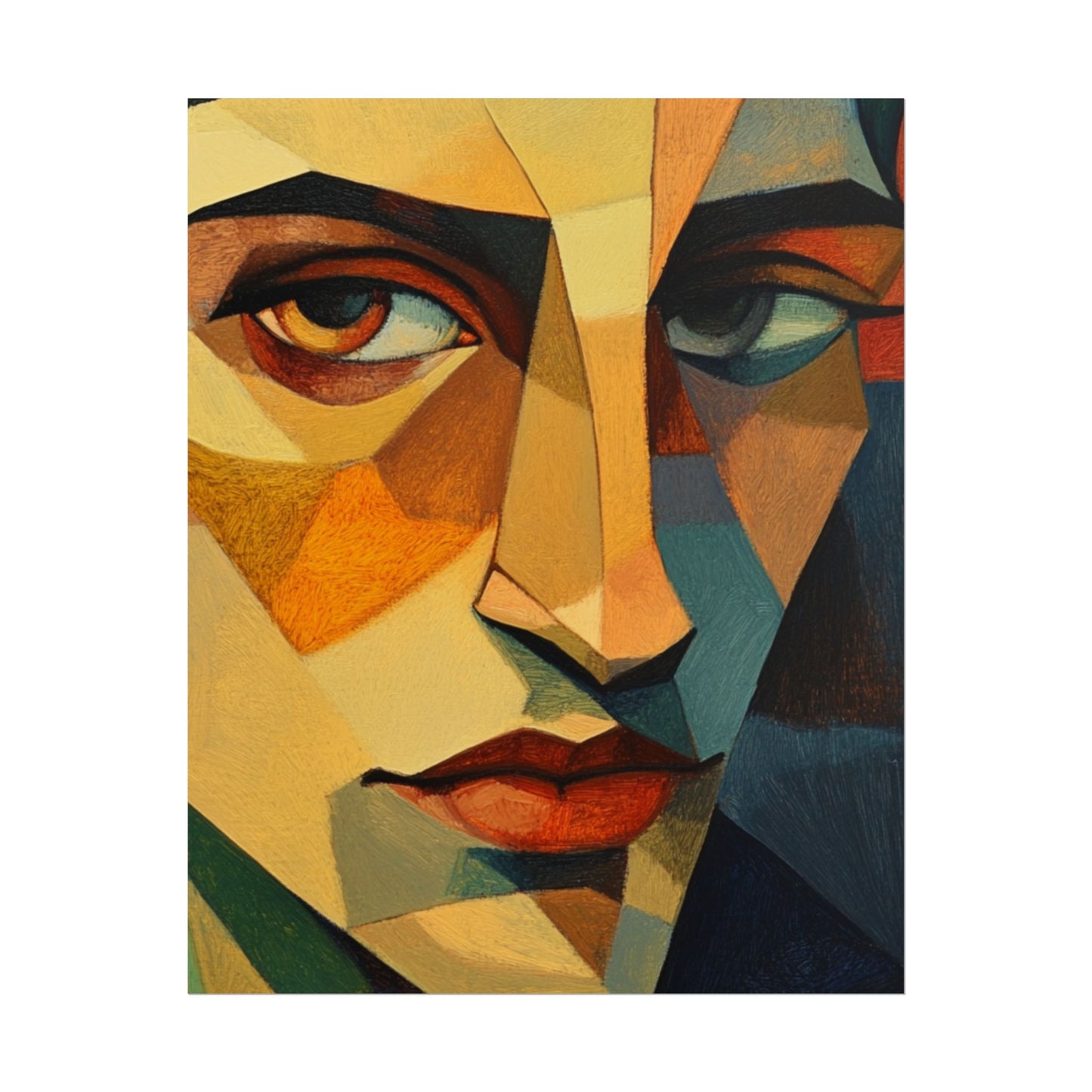 Angular Gaze - Abstract Geometric Portrait Art Print