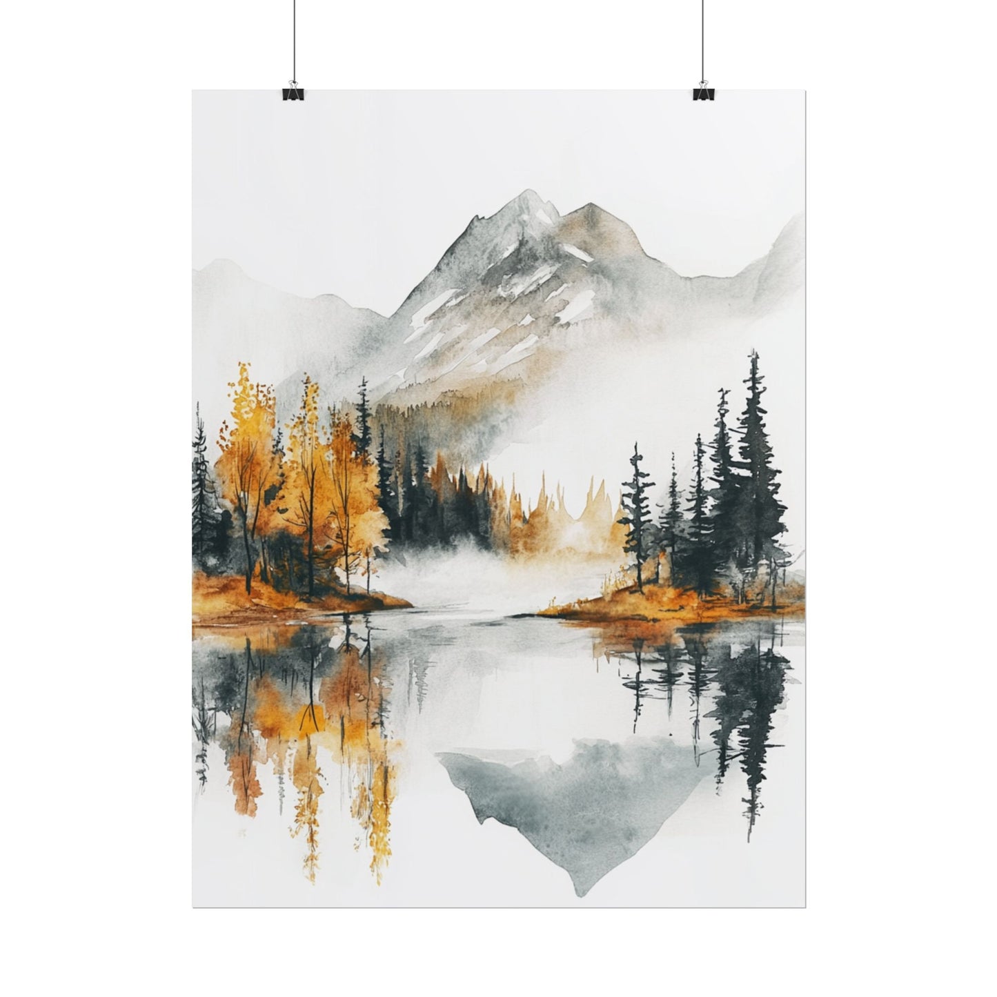 Serenity in Autumn - Abstract Mountain Landscape