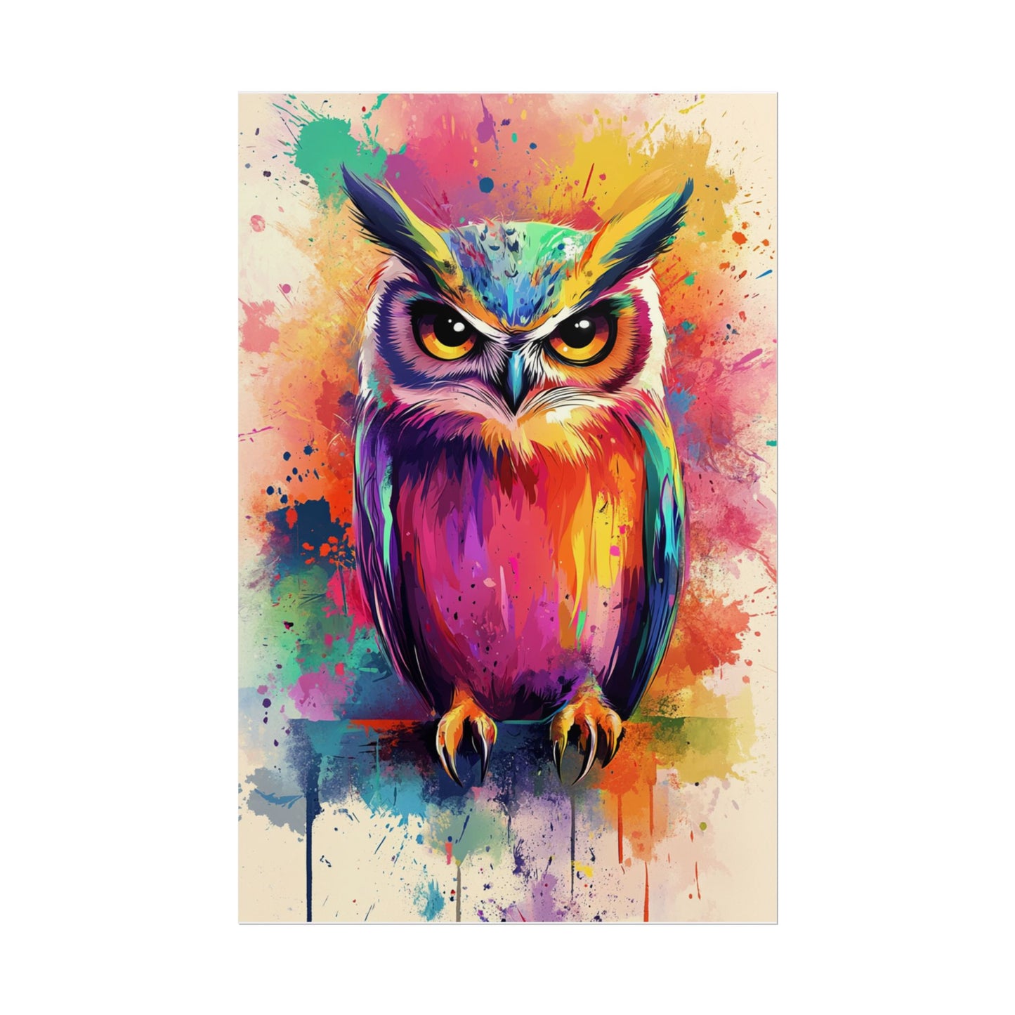 Vibrant Owl - Abstract Wildlife Art Print