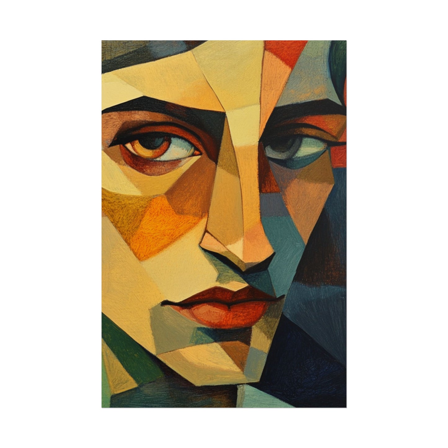 Angular Gaze - Abstract Geometric Portrait Art Print