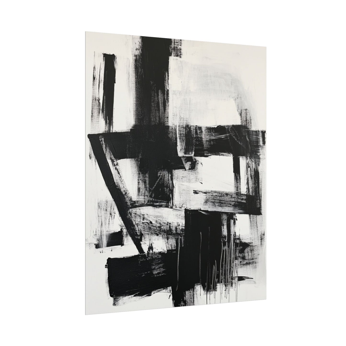 Monochrome Symphony - Abstract Black and White Art Print