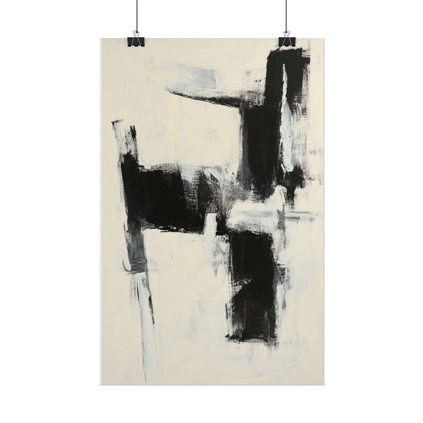 Monochrome Balance - Abstract Expressionist Art Print