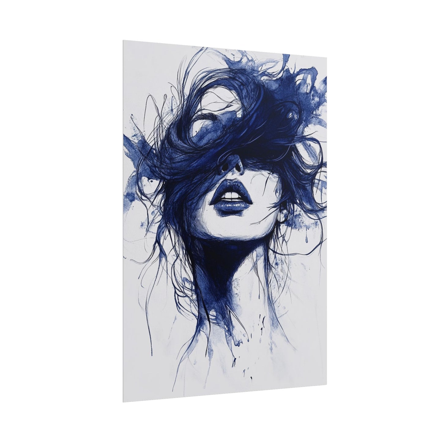 Veil of Blue - Abstract Portrait Print