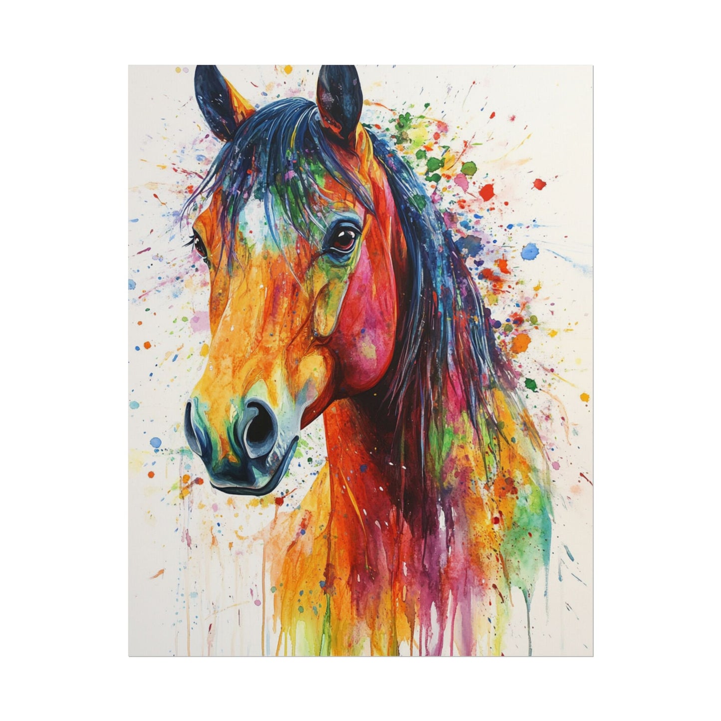 Vibrant Majesty - Abstract Horse Watercolour Art Print