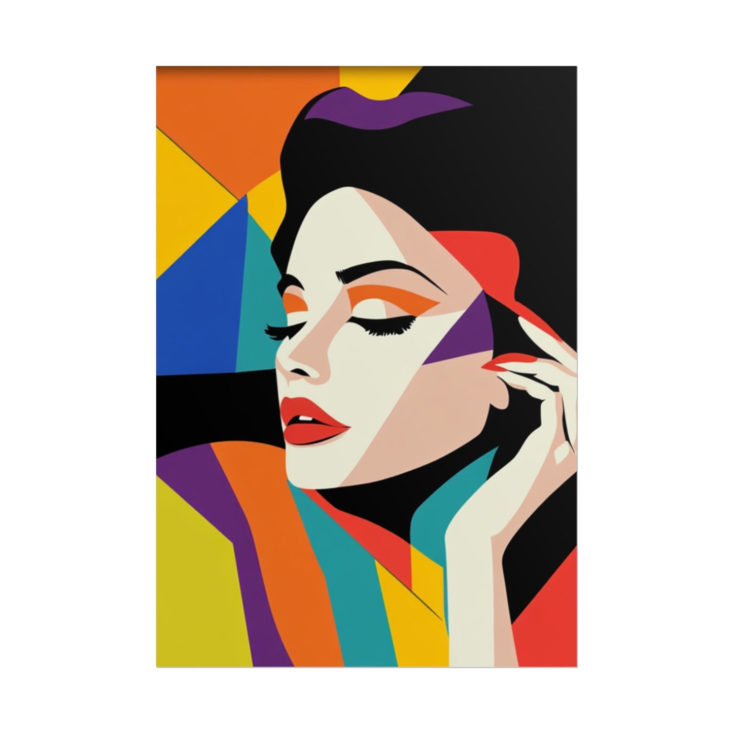 Vibrant Pop Art Portrait - Abstract Woman Art Print