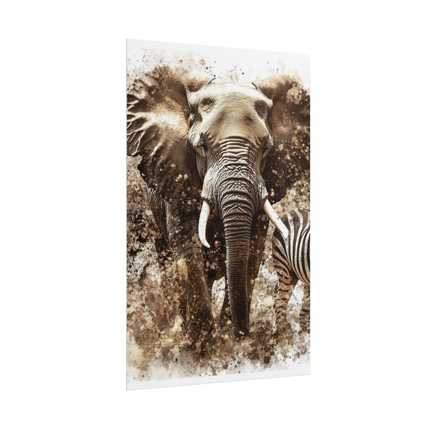 Safari Majesty - Abstract Elephant and Zebra Art Print