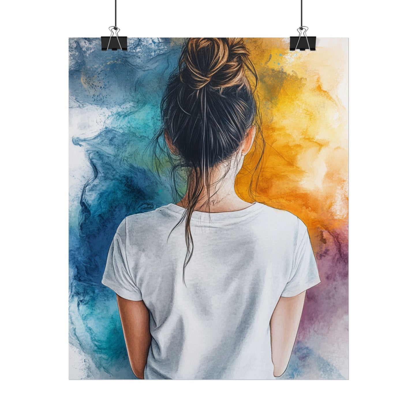 Contemplative Colour - Abstract Portrait Art Print