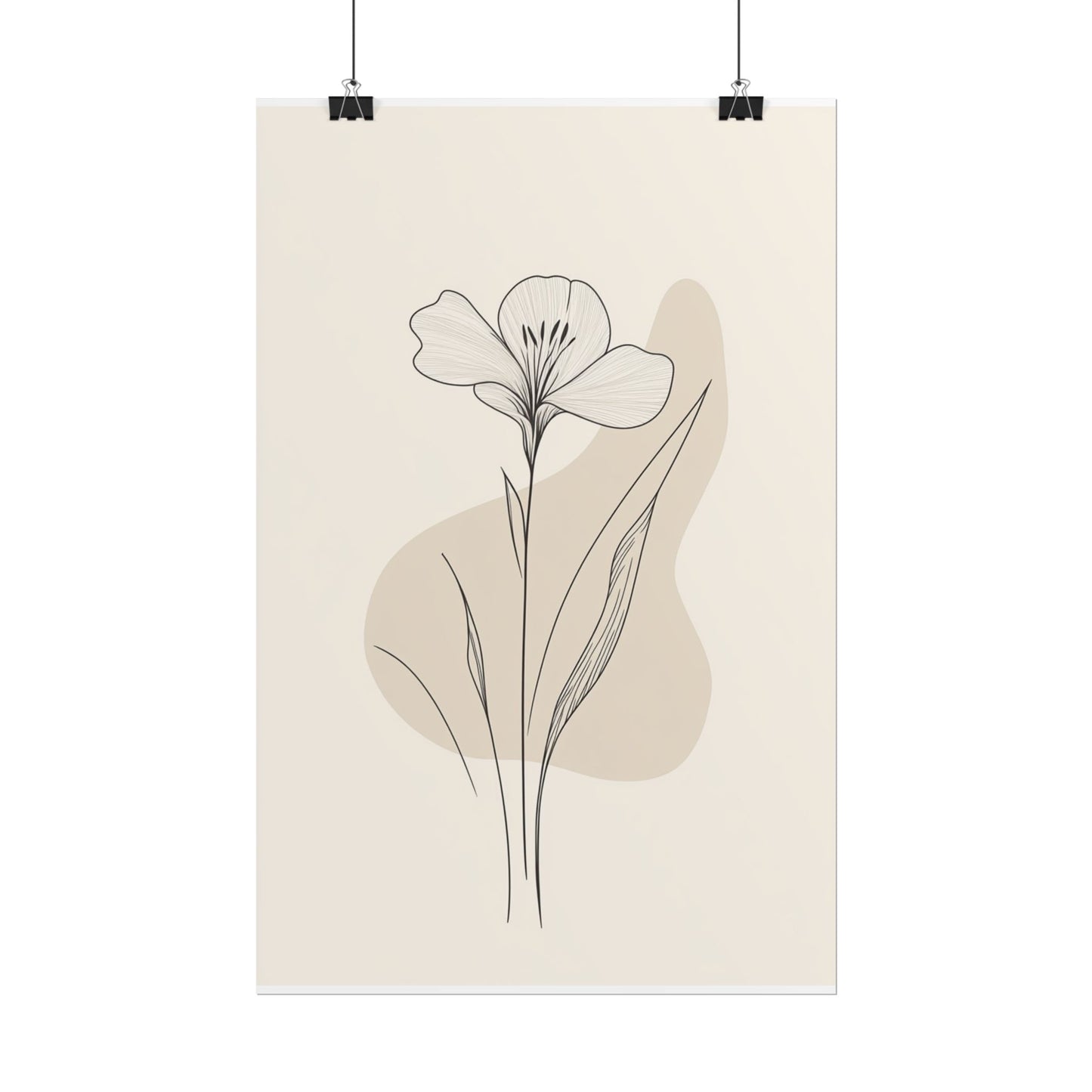 Serenity in Bloom - Minimalist Floral Line Art