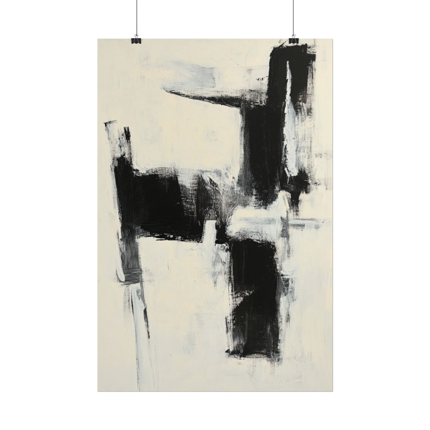 Monochrome Balance - Abstract Expressionist Art Print