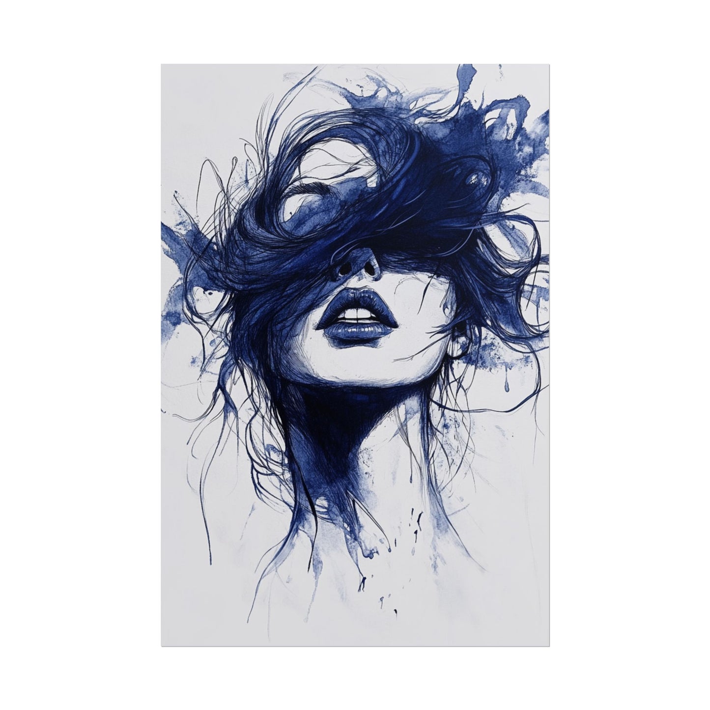 Veil of Blue - Abstract Portrait Print