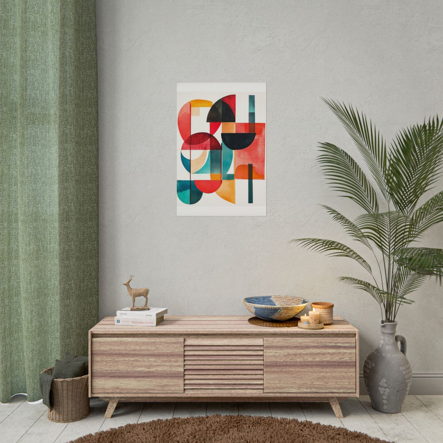 Retro Geometry - Abstract Shapes Art Print