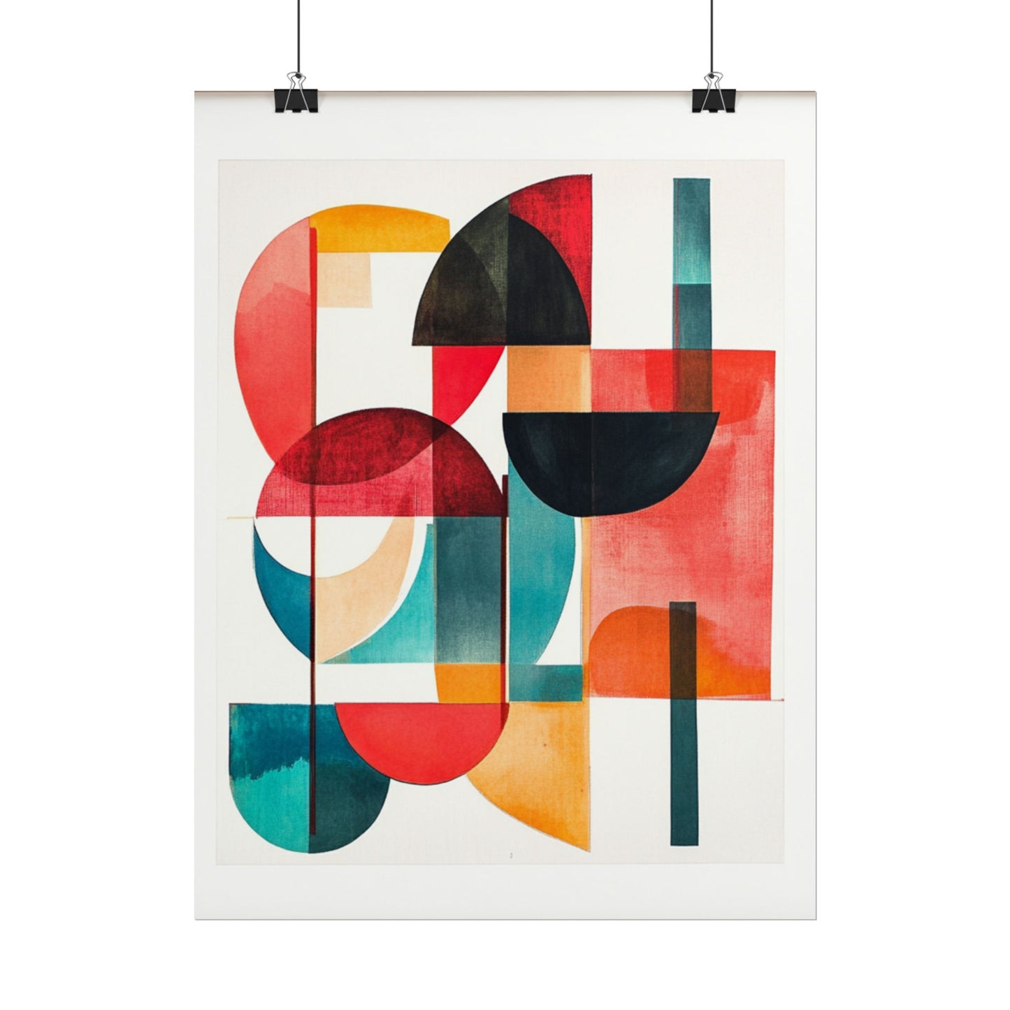 Retro Geometry - Abstract Shapes Art Print