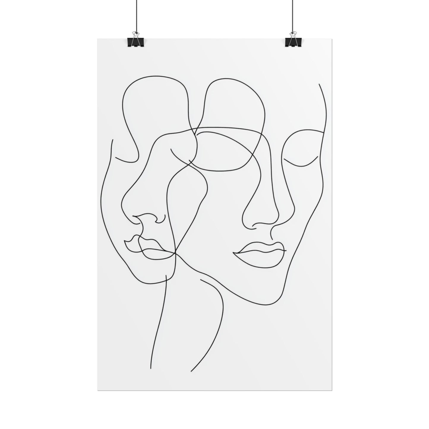 Intertwined Thoughts - Abstract Faces in Line Art