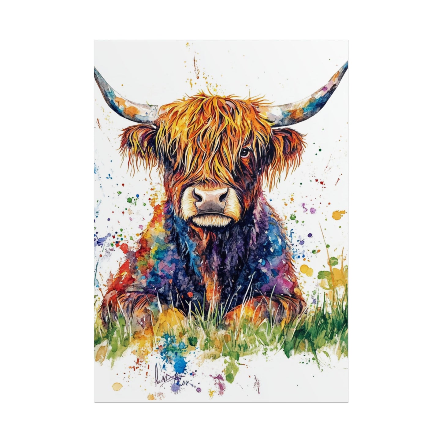 Highland Harmony - Abstract Highland Cow Art Print