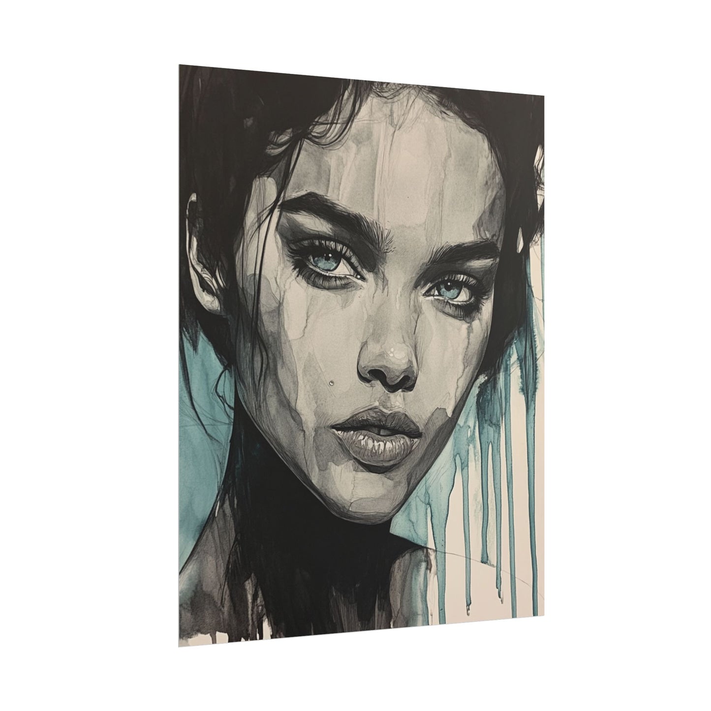 Stormy Gaze - Abstract Portrait Print