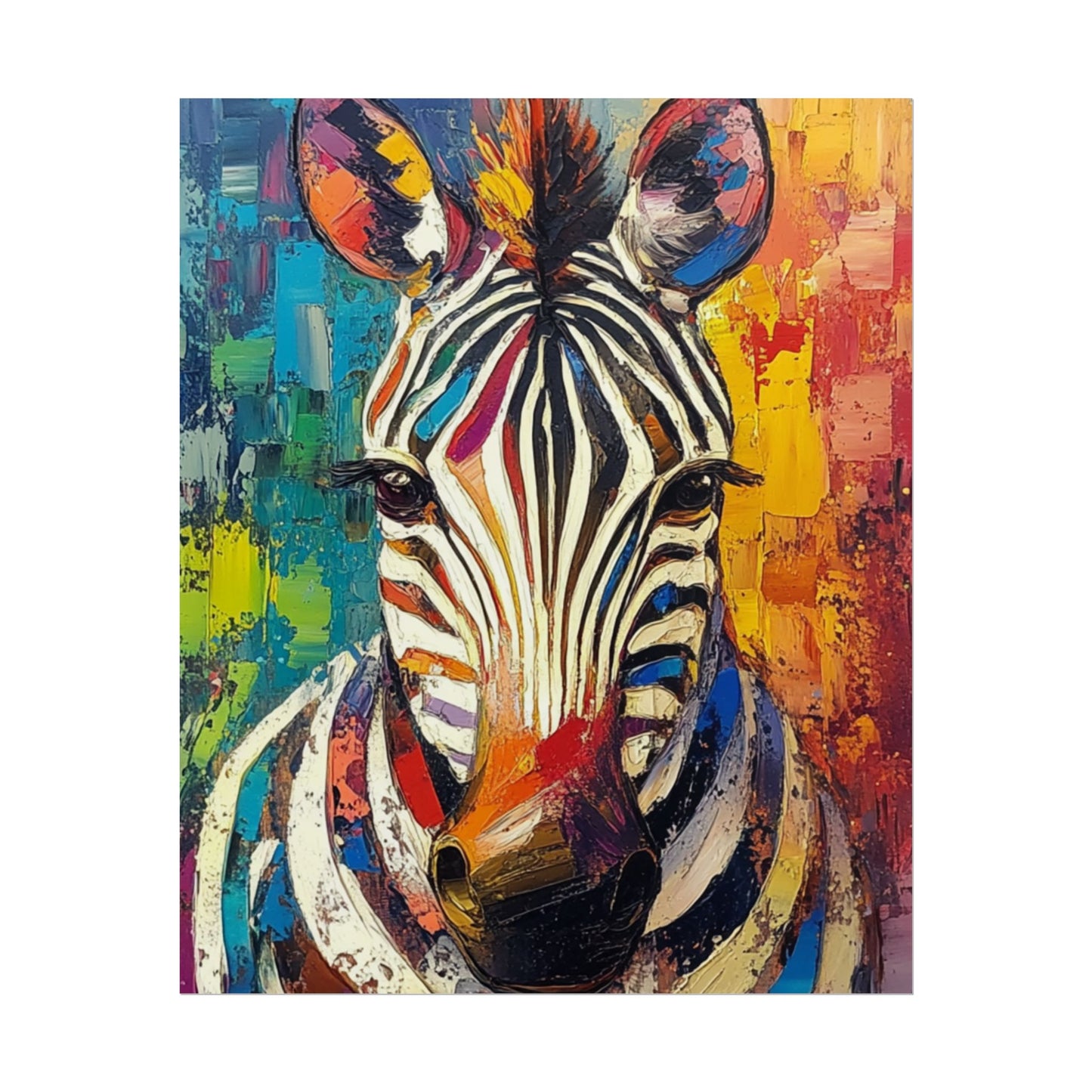 Colourful Zebra - Abstract Wildlife Art Print