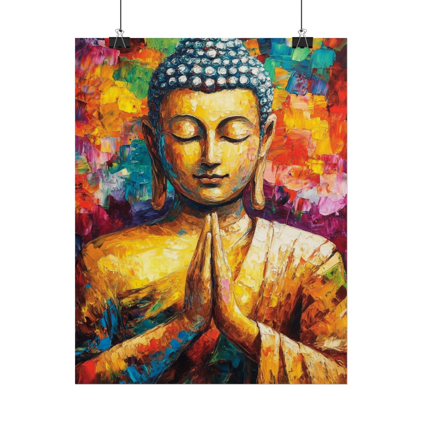 Vibrant Buddha - Abstract Spiritual Art Print