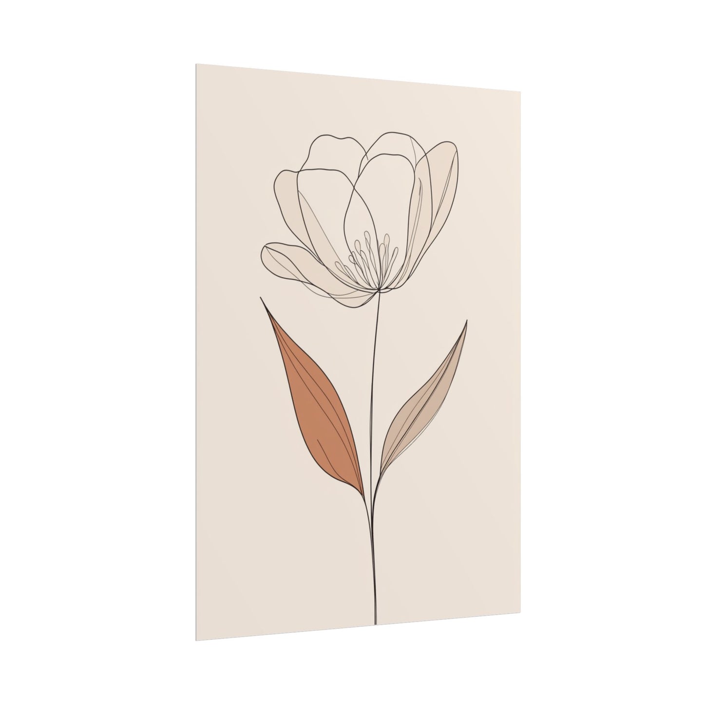 Serenity in Simplicity - Minimalist Floral Line Art