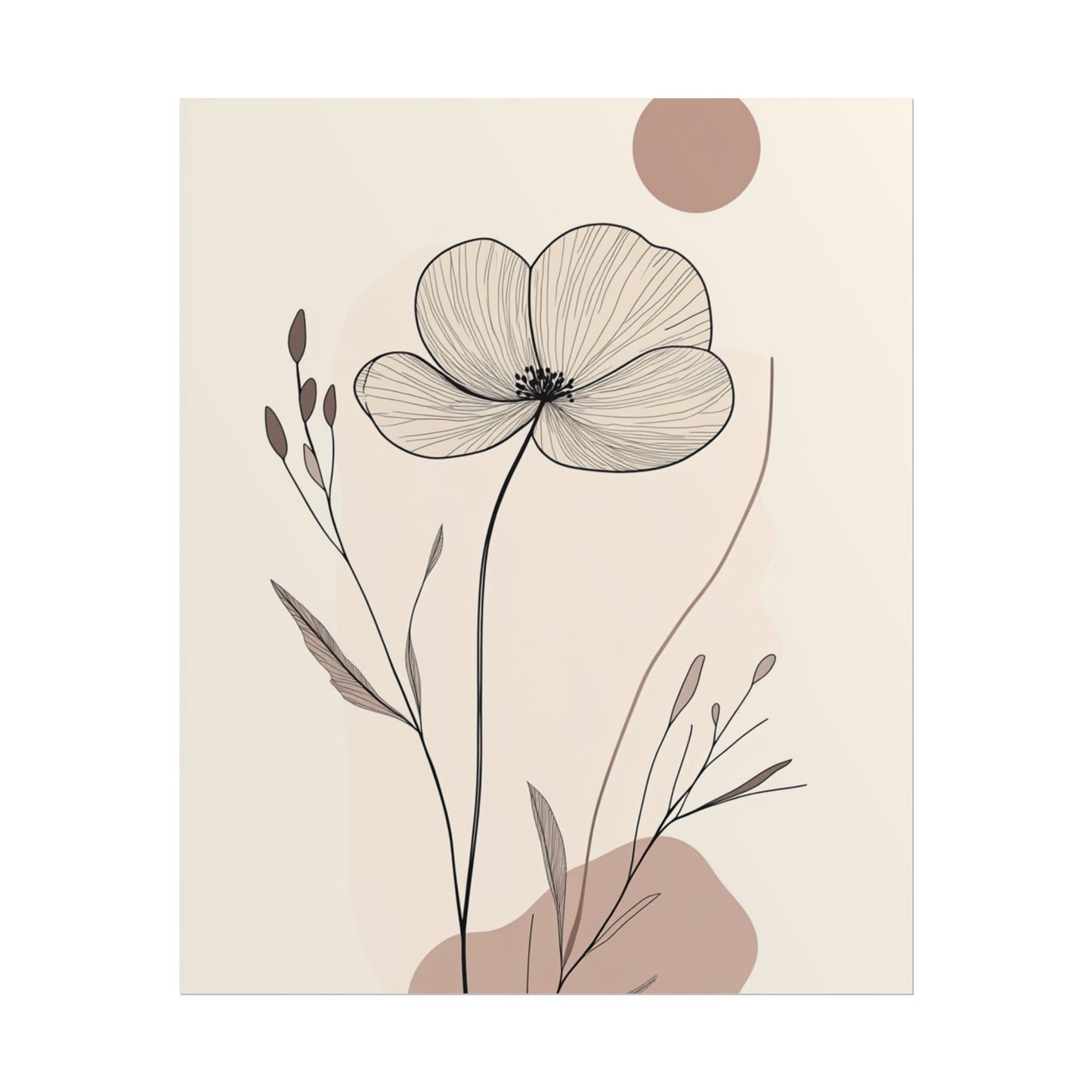 Tranquil Blossom - Abstract Floral Line Art