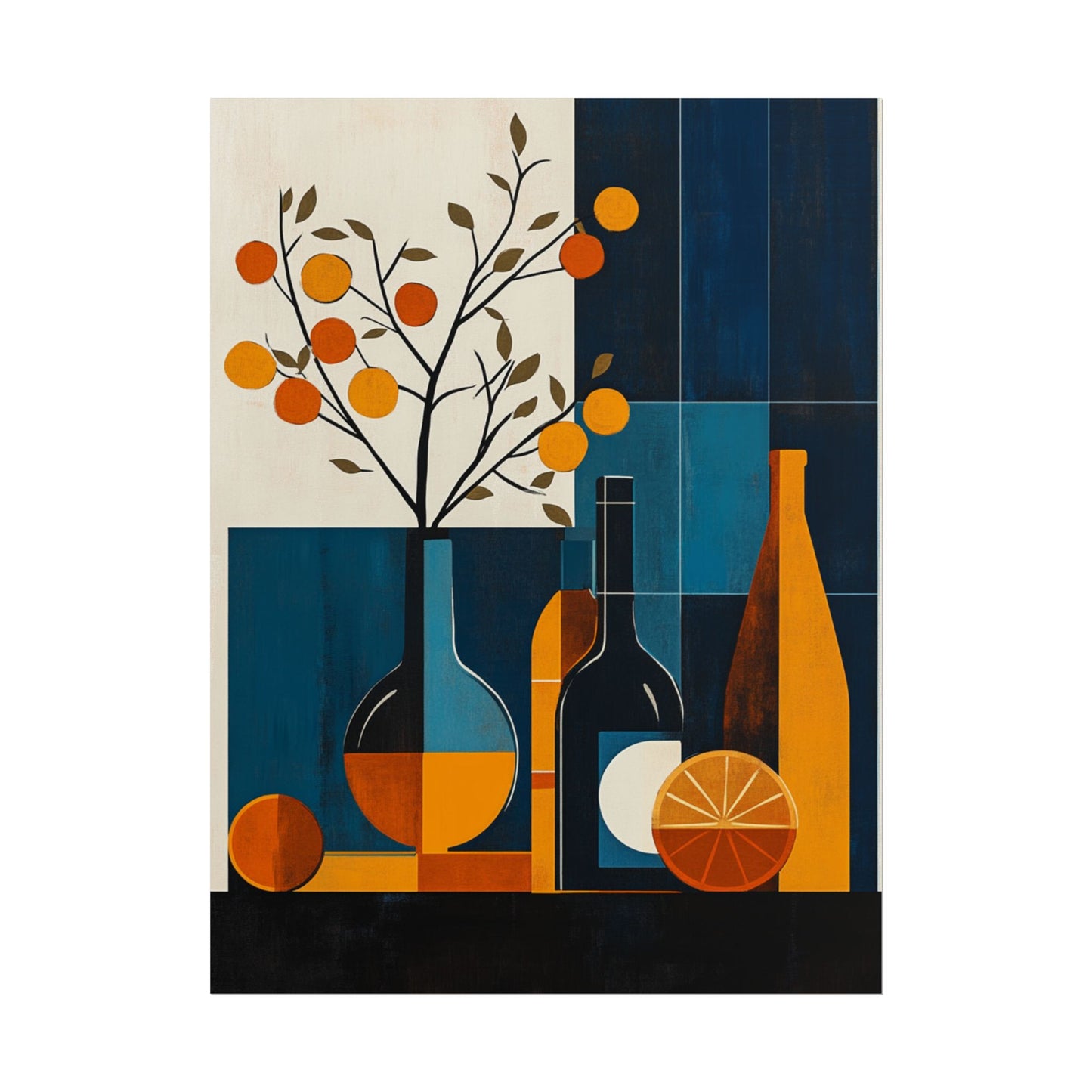 Mid-Century Modern Still Life - Abstract Geometric Art Print