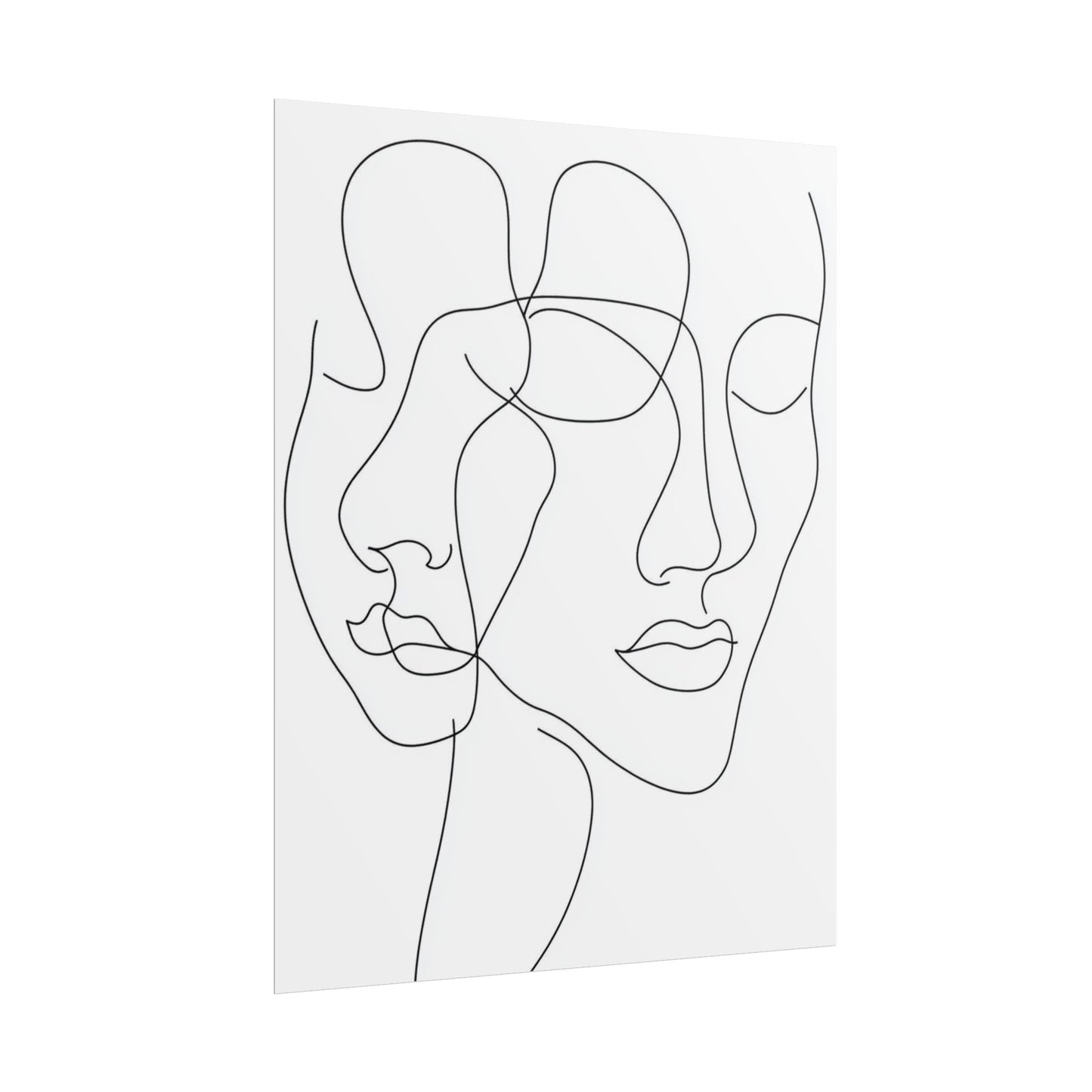 Intertwined Thoughts - Abstract Faces in Line Art