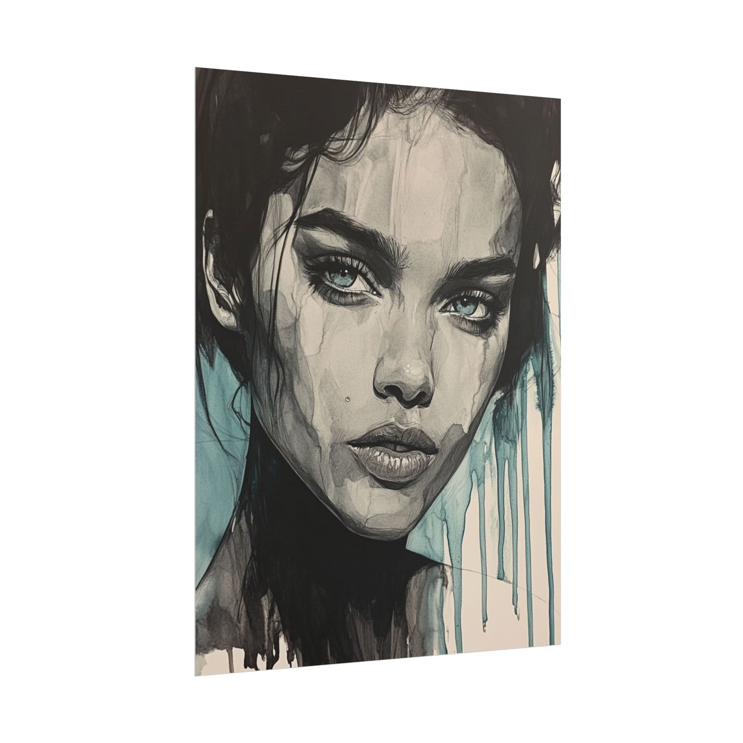 Stormy Gaze - Abstract Portrait Print