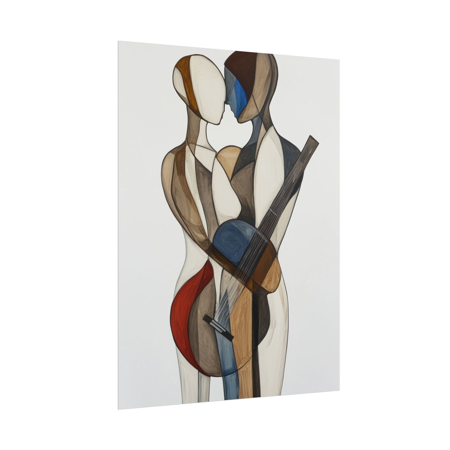 Harmonious Embrace - Abstract Figurative Art Print