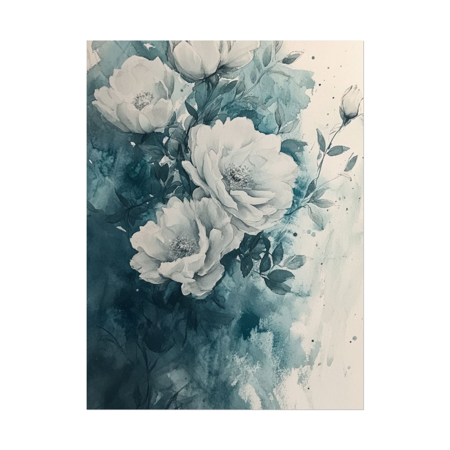 Serenity in Bloom - Abstract Floral Watercolour Art