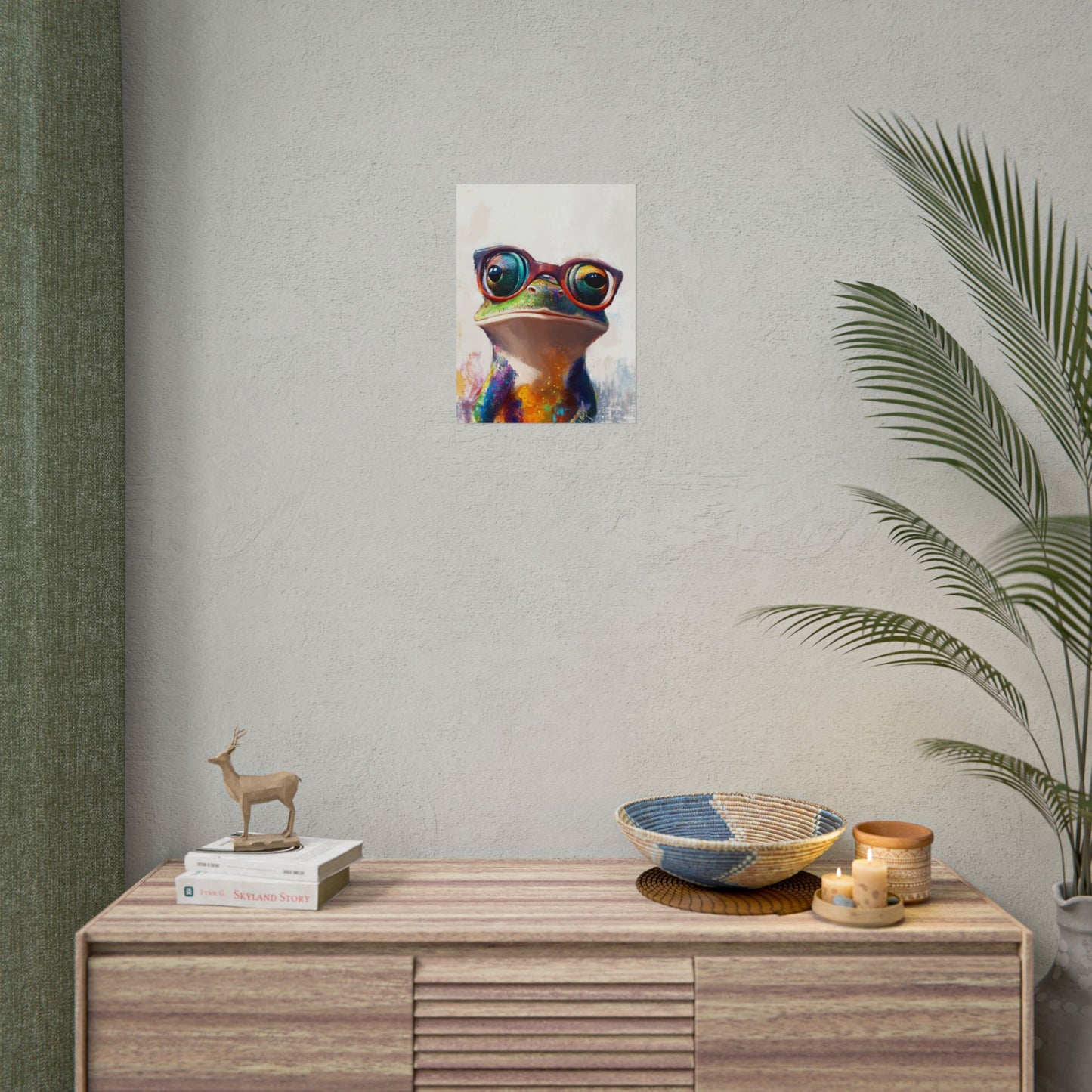 Quirky Frog with Glasses - Vibrant Abstract Animal Art Print