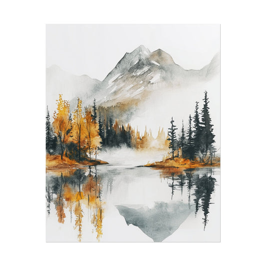 Serenity in Autumn - Abstract Mountain Landscape