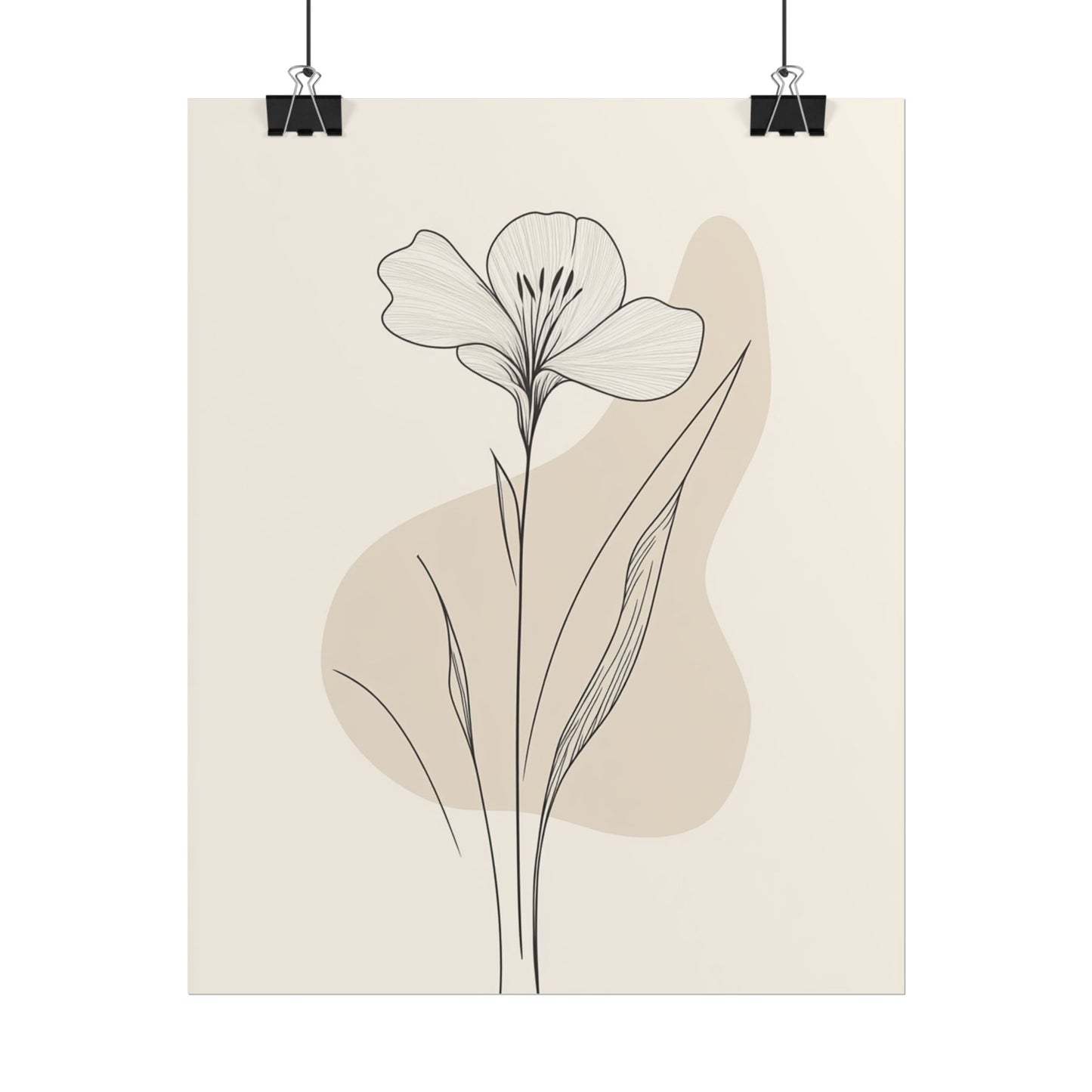 Serenity in Bloom - Minimalist Floral Line Art